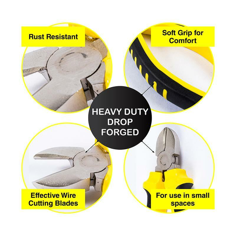 Side Cutter Diagonal Cutting Plier Strong Durable Anti-Rust Soft Grip Tool 15CM