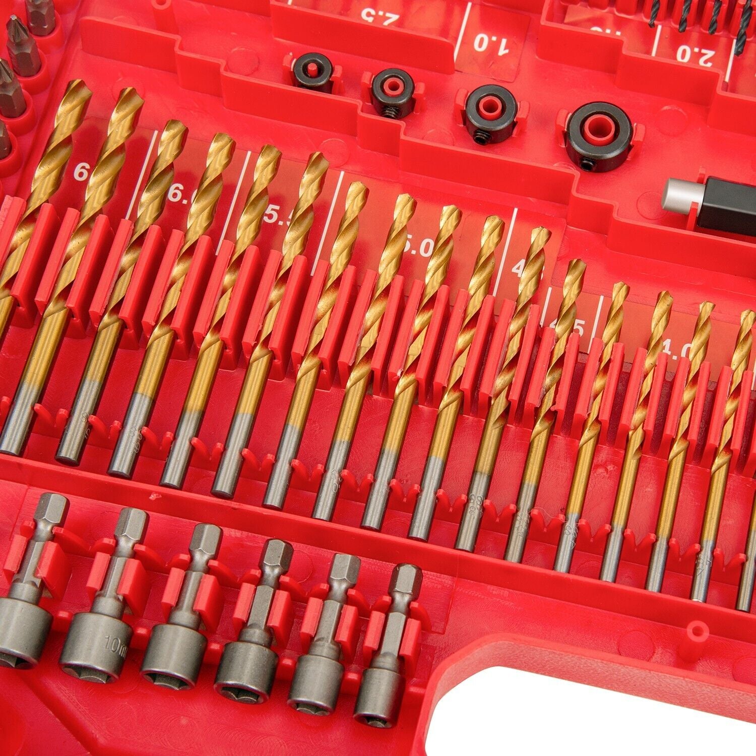 TOPEX 246PC Combination Drill Bit Set Screw Bits Titanium for Metal Wood Masonry