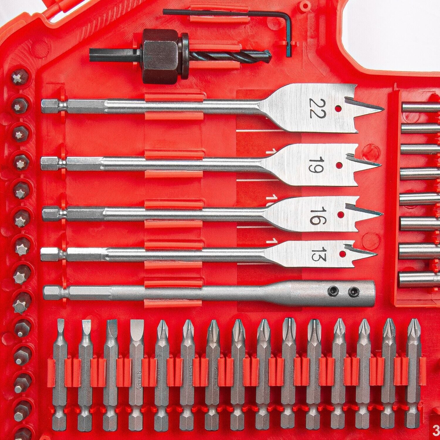 TOPEX 246PC Combination Drill Bit Set Screw Bits Titanium for Metal Wood Masonry