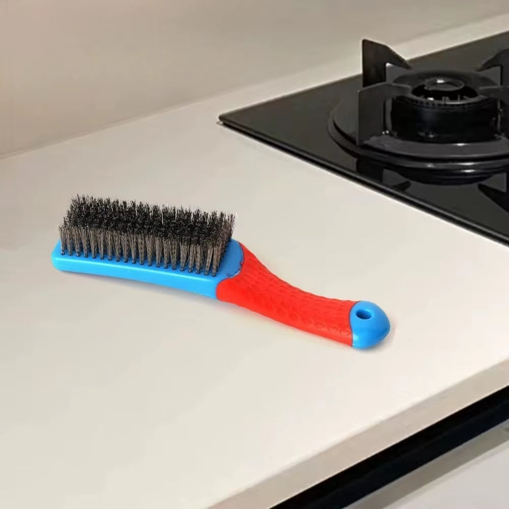 1Pc Hand Wire Brush – Stainless Steel Bristles, Ergonomic Plastic Handle for Rust & Welding Slag Removal