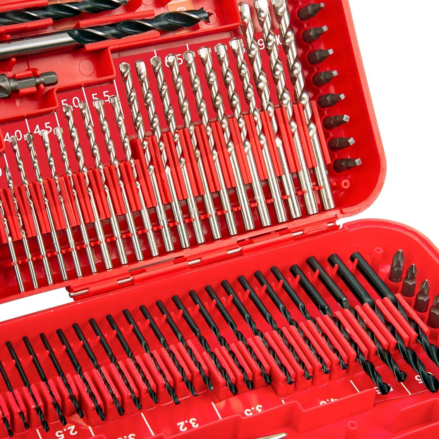 TOPEX 246PC Combination Drill Bit Set Screw Bits Titanium for Metal Wood Masonry