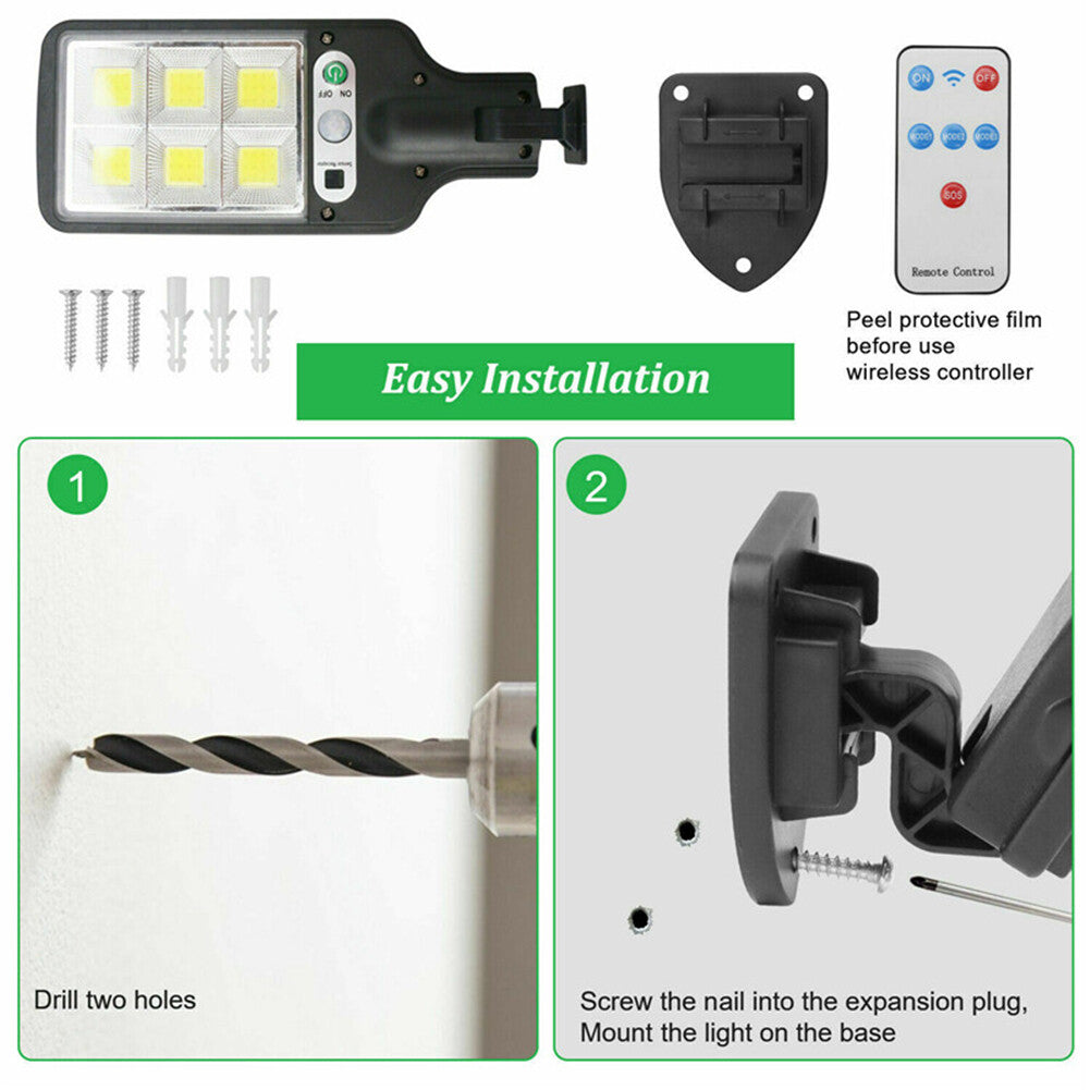 9000W Solar Security Lights Outdoor LED PIR Motion Sensor Flood Garden Light