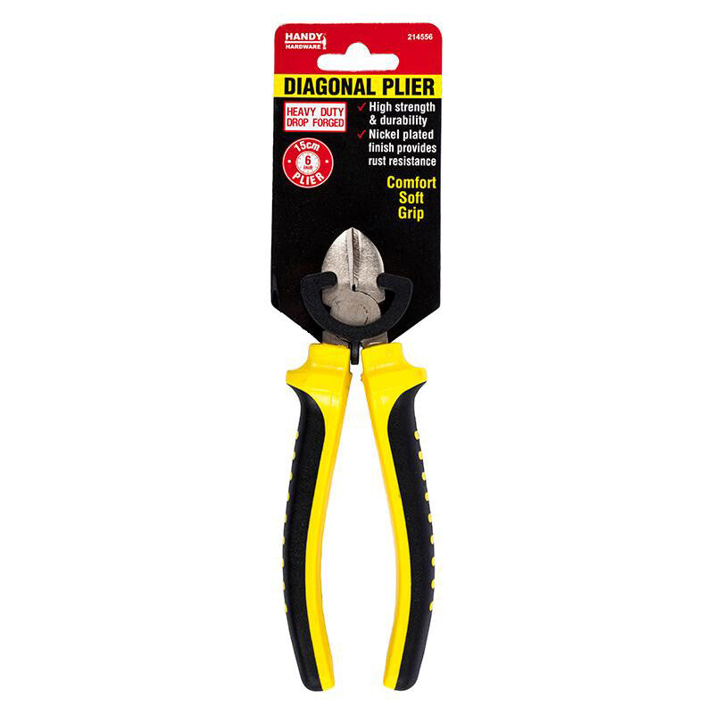 Side Cutter Diagonal Cutting Plier Strong Durable Anti-Rust Soft Grip Tool 15CM
