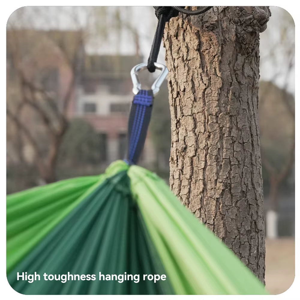 New Camping Hammock Single Person Portable Outdoor with Nylon Color Matching Hammock High Strength Parachute Fabric Hanging Bed