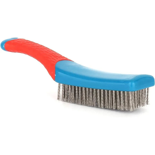 1Pc Hand Wire Brush – Stainless Steel Bristles, Ergonomic Plastic Handle for Rust & Welding Slag Removal
