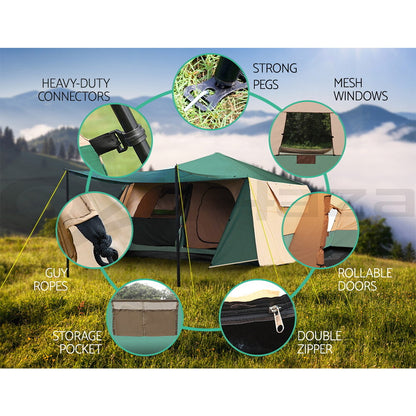 Weisshorn Instant up Camping Tent Pop up 8 Person Outdoor Hiking Tents Dome