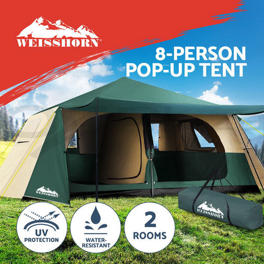 Weisshorn Instant up Camping Tent Pop up 8 Person Outdoor Hiking Tents Dome