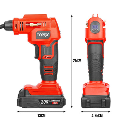 20V Cordless Air Compressor Car Tyre Inflator W/Digital Pressure Gauge LED Light