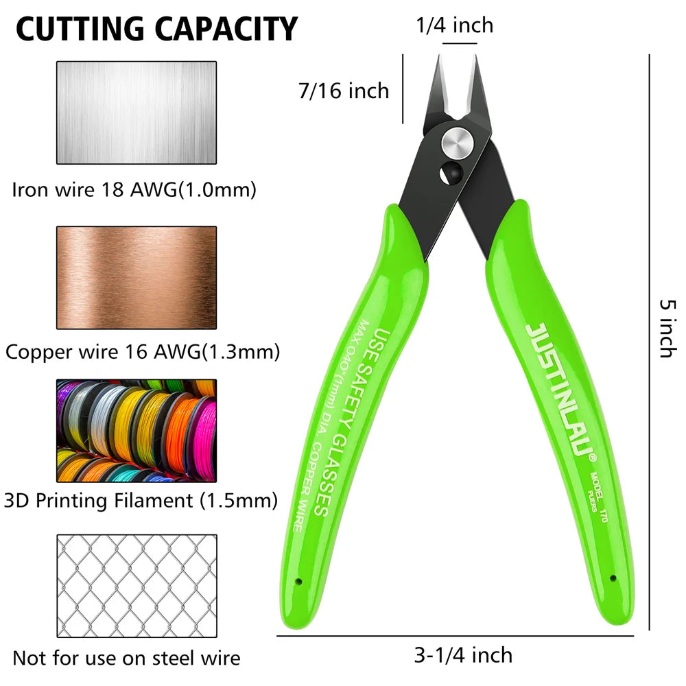 1Pc Universal Pliers Multi Functional Tool Electrical Wire Cable Cutters Cutting Side Snips Flush Carbon Steel Nipper Hand Tools